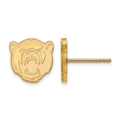 Black Bow Jewelry 14k Yellow Gold Baylor Bears NCAA Post Earrings