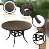 CLIHOME 48" Cast Aluminum Round Dining Table with Umbrella Hole - 3 of 4