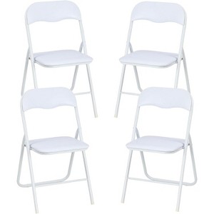 Folding Chairs, Outdoor & Indoor Event Portable Metal Folding Chairs with Cushion, Non-Slip Feet Pads Stackable Chairs - 1 of 4
