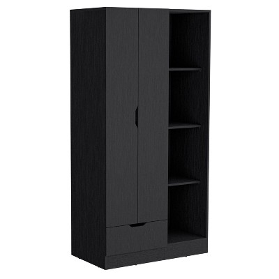 NicBex Armoire Wardrobe Closet Storage Cabinet with Double Doors & Shelves & Drawer for Bedroom