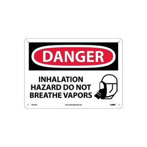 National Marker Danger Signs; Inhalation Hazard Do Not Breathe Vapors Graphic 10X14 .040 Aluminum - 1 of 1