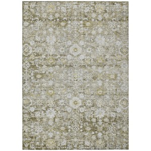 Taupe Beige And Gold Oriental Washable Indoor Outdoor Area Rug - 1 of 4