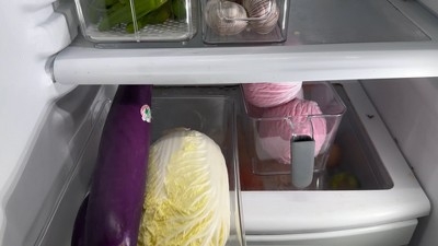 Clear Acrylic Stackable Refrigerator Bin Set with Divider