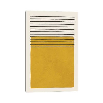 iCanvas Mustard Black Lines I by EmcDesignLab Canvas Print Wall Art