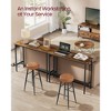 Narrow Industrial Bar Table with Built-in Charging Station, 15.7x47.2 Inch Kitchen Dining Table with USB Ports and Power Strip, Rustic Brown and Black - 3 of 4