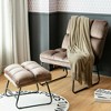 Costway Massage Chair Velvet Accent Sofa Chair w/ Ottoman & Remote Control Brown - 2 of 4