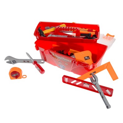 Toy Time Kids' Pretend Play Toolbox Set With Toy Hardware Accessories, for Ages 3 and Up - 12.5" x 8", 40 Pcs