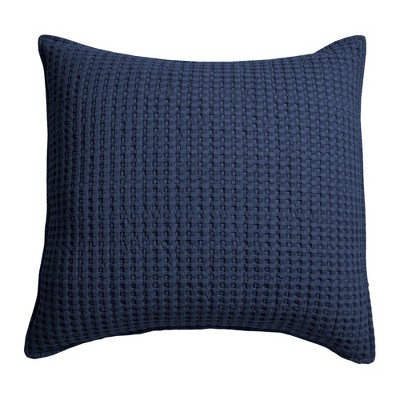 Mills Waffle Navy Square Pillow - Levtex Home