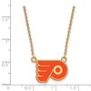 Black Bow Jewelry 14k Yellow Gold Plated Sterling Silver Philadelphia Flyers NHL Necklace 18 Inch - 2 of 4