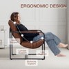 Hommpa Mid-century Accent Chair Ergonomic Leather Armchair with Side Pockets & Steel Frame Brown - 3 of 4
