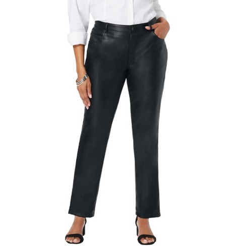 Jessica London Women s Plus Size Faux Leather Trouser 18 W Black Target