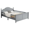 Twin Bed Frames for Kids with Rails, Wood Platform Bed with Headboard and Footboard, Girls Twin Beds - 2 of 4