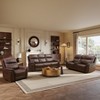 Tribesigns Breathing Leather Recliner Sofa with Adjustable Angle, Storage, Wireless Charger & LED Lighting, Reddish Brown for Living Room. - 4 of 4