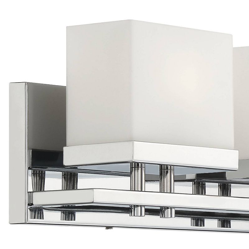 Possini Euro Design Gareth Modern Wall Light Chrome Hardwire 24 1/2" 3-Light Fixture White Glass for Bedroom Bathroom Vanity Reading Living Room Home, 3 of 8