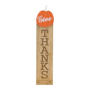 Give Thanks Wooden Sign – 30"H Fall & Thanksgiving Decorative Wall Accent by Melrose - 1 of 3