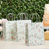 Sparkle and Bash 24 Pack Floral Gift Bags with Handles, Medium Size, All Occasion Pink Rose Flowers, Green, 10 x 8 x 4 In - 2 of 4