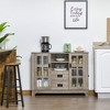 Sideboard Buffet Cabinet with Glass Door Bar Cabinet with Storage Drawers & Adjustable Shelves for Kitchen, Living Room - 2 of 4