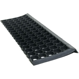 HomeRoots 10" X 30" Black Rubber Outdoor Door Mat - 1 of 4