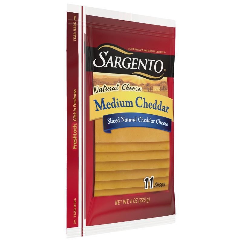 Sargento Natural Medium Cheddar Sliced Cheese - 8oz/11 slices, 5 of 10