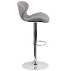 Merrick Lane Adjustable Height Barstool Contemporary Bar Height Stool with Curved Back and Metal Base with Footrest - 3 of 4