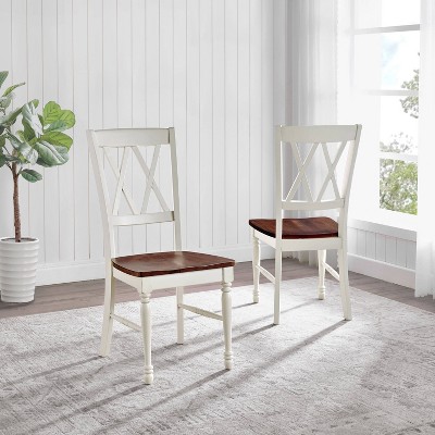 Distressed White and Dark Wood 4-Piece Dining Set with Bench