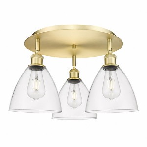 Bristol Glass - 3 Light Flush Mount In Industrial Style-10 Inches Tall and 19.25 Inches Wide - 1 of 1