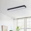 Dewdrop Scandinavian Style Black Linear Flush Mount Ceiling Light Integrated LED Slim Hallway Bedroom - 4 of 4