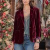 Coolmee Women's Casual 1 Button Velvet Jacket Velvet Cardigan Blazer Office Work Short Coat Suit Jacket with Pocket - 3 of 4