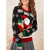 Womens Ugly Christmas Sweater Crew Neck Pullover Sweaters Jacquard Knit Festive Pattern Christmas Sweater Ho Ho Ho Santa Sweater - 2 of 4