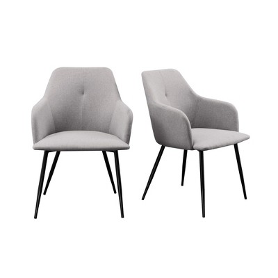 NicBex Dining Chairs Upholstered Chair Metal-footed Woven-Fabric Dining Chair for Dining Room, Living room, Light Gray