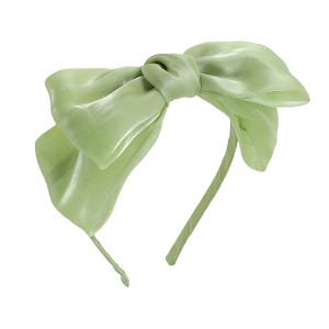 Unique Bargains Exquisite Gauze Shiny Silk Bow Headband 1 Pc - 1 of 4