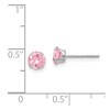 Black Bow Jewelry 5mm Pink Cubic Zirconia Stud Earrings in 14k White Gold - 4 of 4