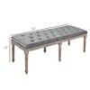 PAGED Entryway Ottoman Upholstered End of Bed Bench Minimalist Foot Stool with Thick Cushioned Top, Rubberwood Legs for Entryway, Bedroom, Gray - 2 of 4