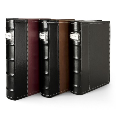 Bellagio-Italia CD/DVD Storage Binder - Burgundy, Black, & Brown - Leather - 144-Disc Capacity - 3 Pack