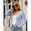 Clearlove Women's Cropped V Neck Button Front Cardigan Lightweight Knit Sweater Casual Cover Up - 4 of 4