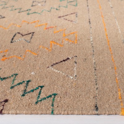 Safari Multi-Color Hand-Knotted Wool Cotton Silk 4' x 6' Area Rug