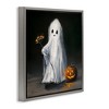 Stupell Industries Vintage Halloween Ghost & Pumpkin Floating Frame Canvas Art - 2 of 4