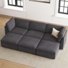 Belffin 6-Seater Sleeper Sectional - Convertible Cloud Couch with Storage & Plush Chenille - 3 of 4