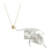 Adornia 14k Gold Plated White Mother of Pearl Butterfly Necklace - 2 of 3