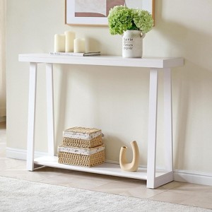 Kings Brand Emma Narrow Console Table with Shelf – Ideal for Entryway, Sofa, Hallway, Living Room, Office, Foyer, 44 Inch - 1 of 4