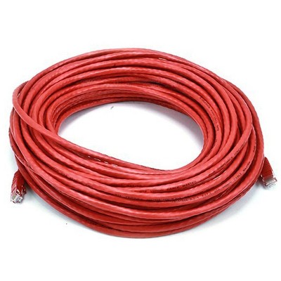 Monoprice Cat6 Ethernet Patch Cable - 75 Feet - Red | Network Internet Cord - RJ45, Stranded, 550Mhz, UTP, Pure Bare Copper Wire, 24AWG