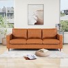 Coucheta 85" 3-Seater Sofa Collection - Modern & Mid-Century Styles with Deep Seats, Comfy Cushions, Premium Leather & PU, Multiple Colors - 3 of 4
