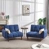 DOMETOUR 81" Linen Upholstered Convertible Sofa Bed, Modern Sleeper Futon Couches Loveseat with 2 Pillows for Living Room Bedroom Apartment - 3 of 4