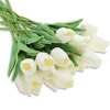 Unique Bargains Christmas 20 Pcs Artificial Flowers Fake Tulips for Wedding Rooms Home Hotel Party Decoration Beige - 3 of 4