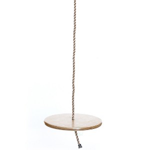 PLAYBERG Wooden Round Disc Plate Swing Seat With Hanging Rope - 1 of 4