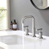 Ranworth  8inch Widespread Double Handle Bathroom Faucet with Pop Up Drain in Brushed Nickel - 2 of 4