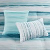 Sapphtopaz Bedding Comforter Set 8 Piece Watercolor Stripes Print Seersucker Channel Stitch Reversible Quilting Quilt Set - 4 of 4