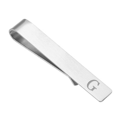 Unique Bargains Stainless Steel Necktie Pinch Letter with Black Gift Box Initial Tie Clip for Men