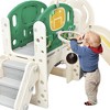 7 In 1 Toddler Slide Playset, Freestanding Castle Climbing Crawling Playhouse With Slide, Basketball Hoop, Toy Storage Ring Toss for Kids Gifts - 2 of 4