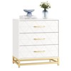 3 Drawer Dresser Wooden Bedside Storage Bedroom Triple Dresser Bedside Dresser for Storage Modern Dresser - 4 of 4